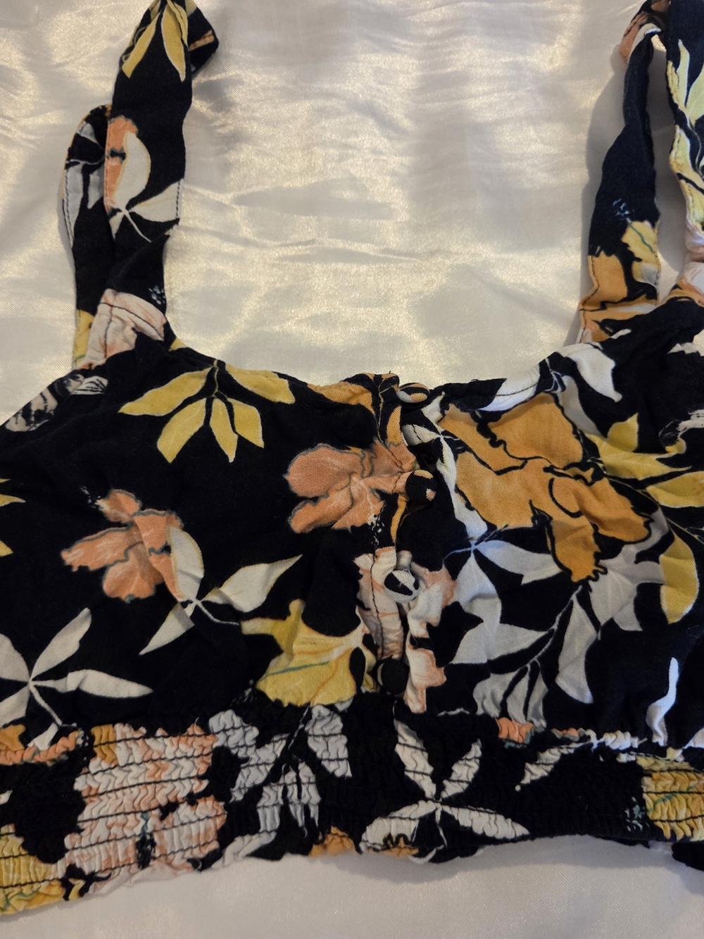 ✨BUNDLE DEAL✨ Roxy Black Floral Tank Top with Yellow and Peach Flowers
